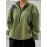 Solid Zip Front Plush Pullover Sweatshirt, Casual Long Sleeve Sweatshirt, Women's Clothing